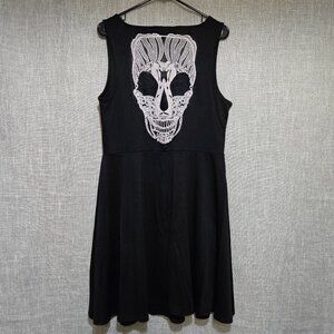 Torrid Plus Size Skull Lace Skater Dress / Fit & Flare / Black / Size 1 /  XL